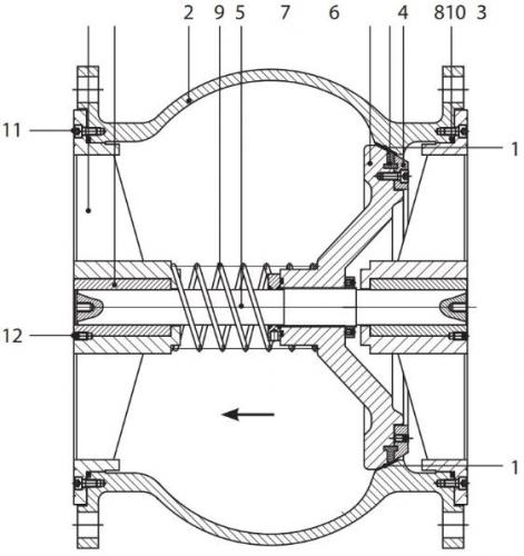 Пружинный обратный клапан осевой фото 2